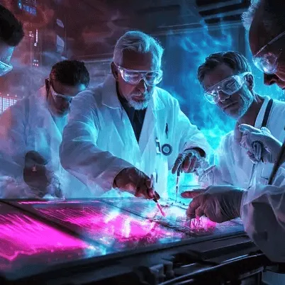 Researchers working